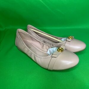 Cole Haan Light Beige Flats with Gold Accent